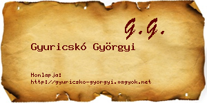 Gyuricskó Györgyi névjegykártya