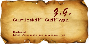 Gyuricskó Györgyi névjegykártya